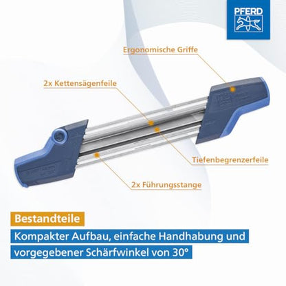 PFERD Chain Saw Sharpener Chain Sharp CS-X, File Diameter 3.2 mm, 18600742 ? Cutting Saw Tooth and Depth Limiter in One Operation