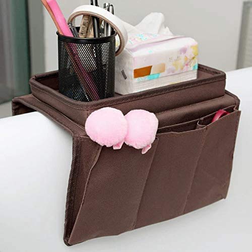 Sofa Armchair Organiser TV Remote Control Organizer Couch Caddy Arm Rest Bag Holder Sofa Tray Remote Caddy Chair Couch Storage 6 Pocket Armchair