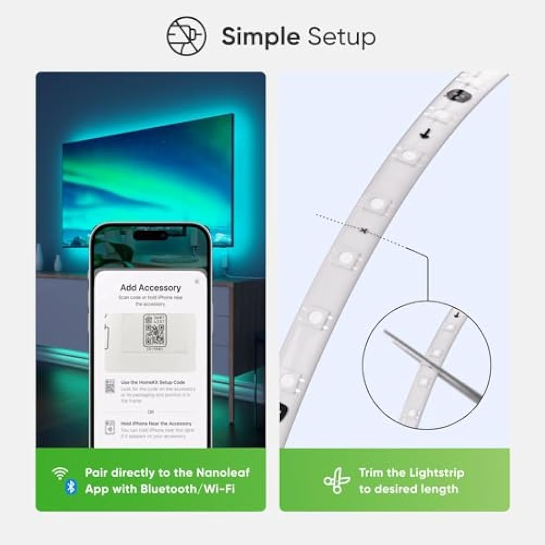 Nanoleaf Matter Essentials 5M HD Led Strip Light, Addressable RGB IC Led Strip - Smart and Multicolour, Matter Over WiFi, Bluetooth, 16M+ Colours, Works with Alexa Google Assistant Apple Homekit