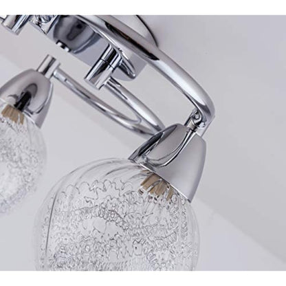 AUROLITE AL1033 BOLLA 3xG9 LED Semi Flush Ceiling Light, Polished Chrome Finish, 12W, Warm White (3000K), Ideal for Living Room, Bedroom, Kitchen, and Hallway
