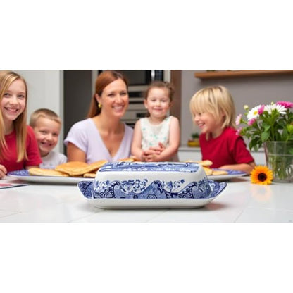 Spode Blue Italian Covered Butter Dish (Blue, White), #REF!
