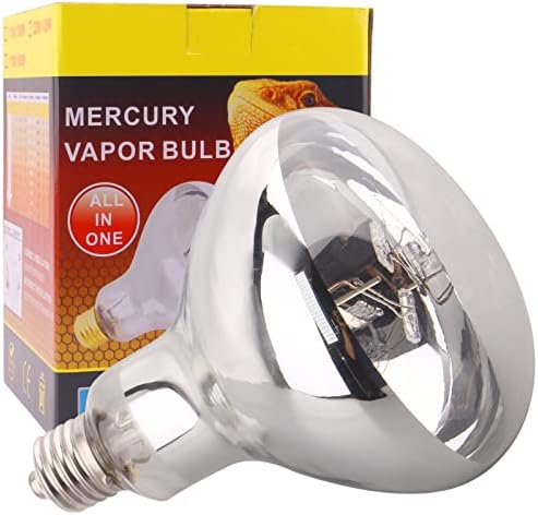 DERNORD UVA UVB Heat Bulb - Mercury Vapor Bulb Tortoise 80W for Turtle Snakes Bearded Dragon Vivarium Hedgehog Solar Spotlight Basking Bulbs E27 Screw