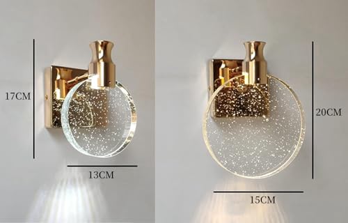 KRIPINC Crystal Wall Sconce, Nordic Style Crystal Wall Light, Simple Crystal LED Wall Lamp, Art Deco Wall Lights for Living Room, Bedroom, Bedside,