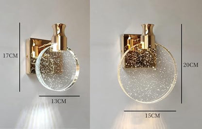 KRIPINC Crystal Wall Sconce, Nordic Style Crystal Wall Light, Simple Crystal LED Wall Lamp, Art Deco Wall Lights for Living Room, Bedroom, Bedside,