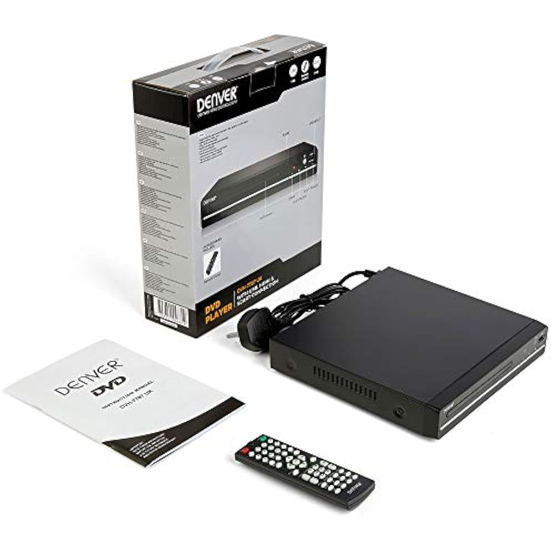 Denver DVH-7787 UK Version - Compact DVD Player, Multi Region/All Region, Full HD 1080p Upscaling, HDMI, Scart & Composite Video Connections, USB Port & Remote