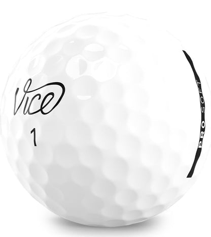 Vice Golf Pro Soft Golf Balls, White (One Dozen)