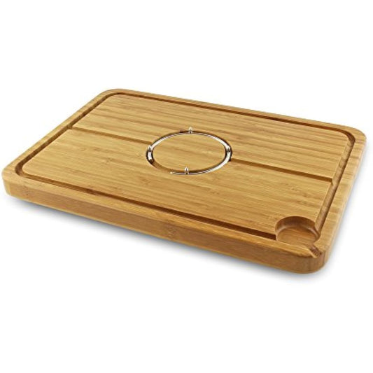 Deluxe Spiked Bamboo Wooden Roast Joint Carving & Cutting Board