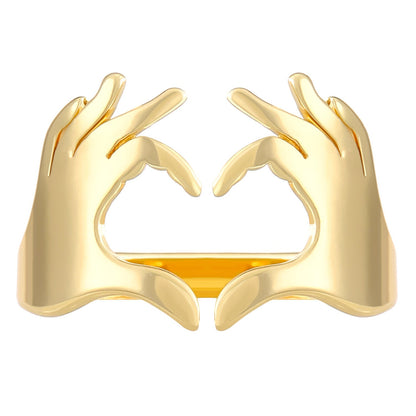 Fashion Love Heart Romantic Hands Ring