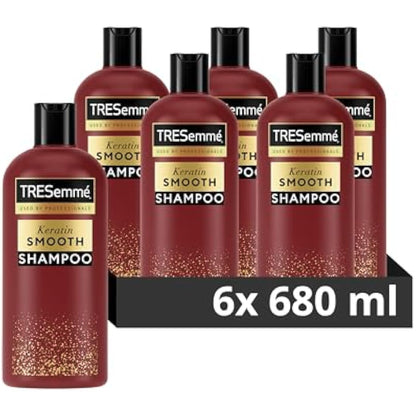 TRESemme Keratin Smooth Shampoo salon professional quality hair care for 72h frizz control, smoothness & shine 6x 680 ml