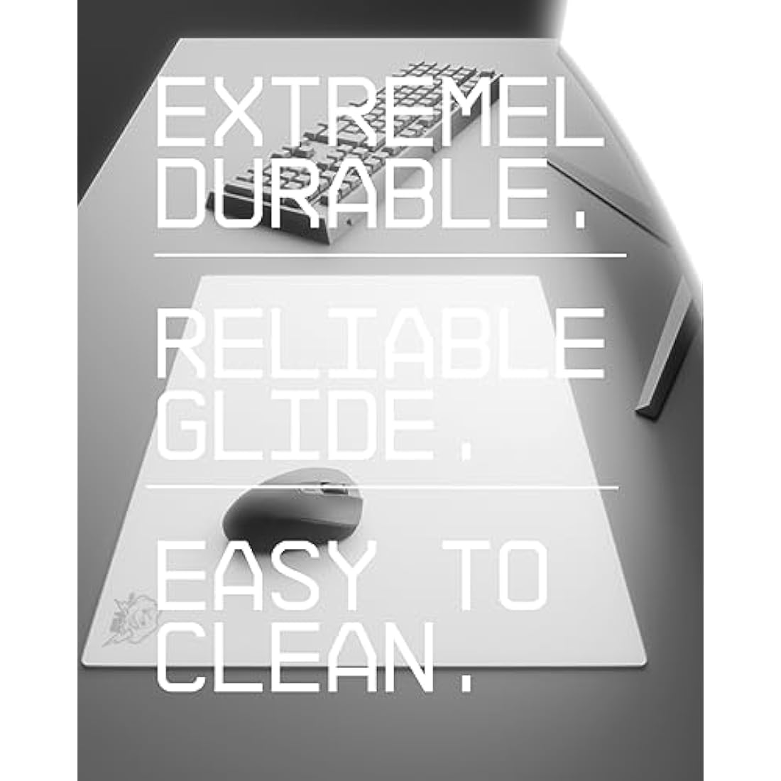 SkyPAD Glass 3.0 XL Gaming Mouse Pad with cloud Logo | Professional Large Mouse Mat | 400 x 500 mm | White | Special glass surface with improved precision and speed