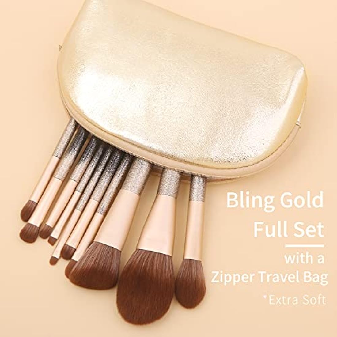 ENZO KEN Natural Hair Makeup Brush Set Professional, Sable Makeup Brushes Set with Case, Natural Hair Brushes Makeup Set, Glitter Make up Brushes Set Professional - ORRA, Black