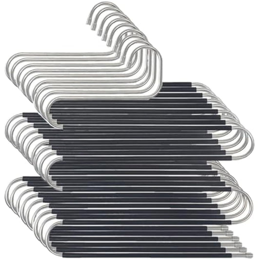 Skroad 10PCS Pants Hangers Space Saving,S-Type Non-Slip Stainless Steel Clothes Pants Hangers Closet Organizers and Storage, Closet Organizer Hanger Organizer for Scarf Jeans Trousers Towels Leggings
