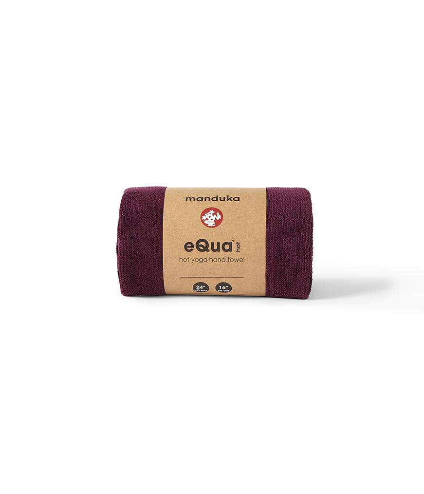 Manduka eQua Hot Hand Towel - 16" Double-Knit Microfiber Rapid Sweat Absorption Multipurpose Workout Towel 16 x 26.5 Inches