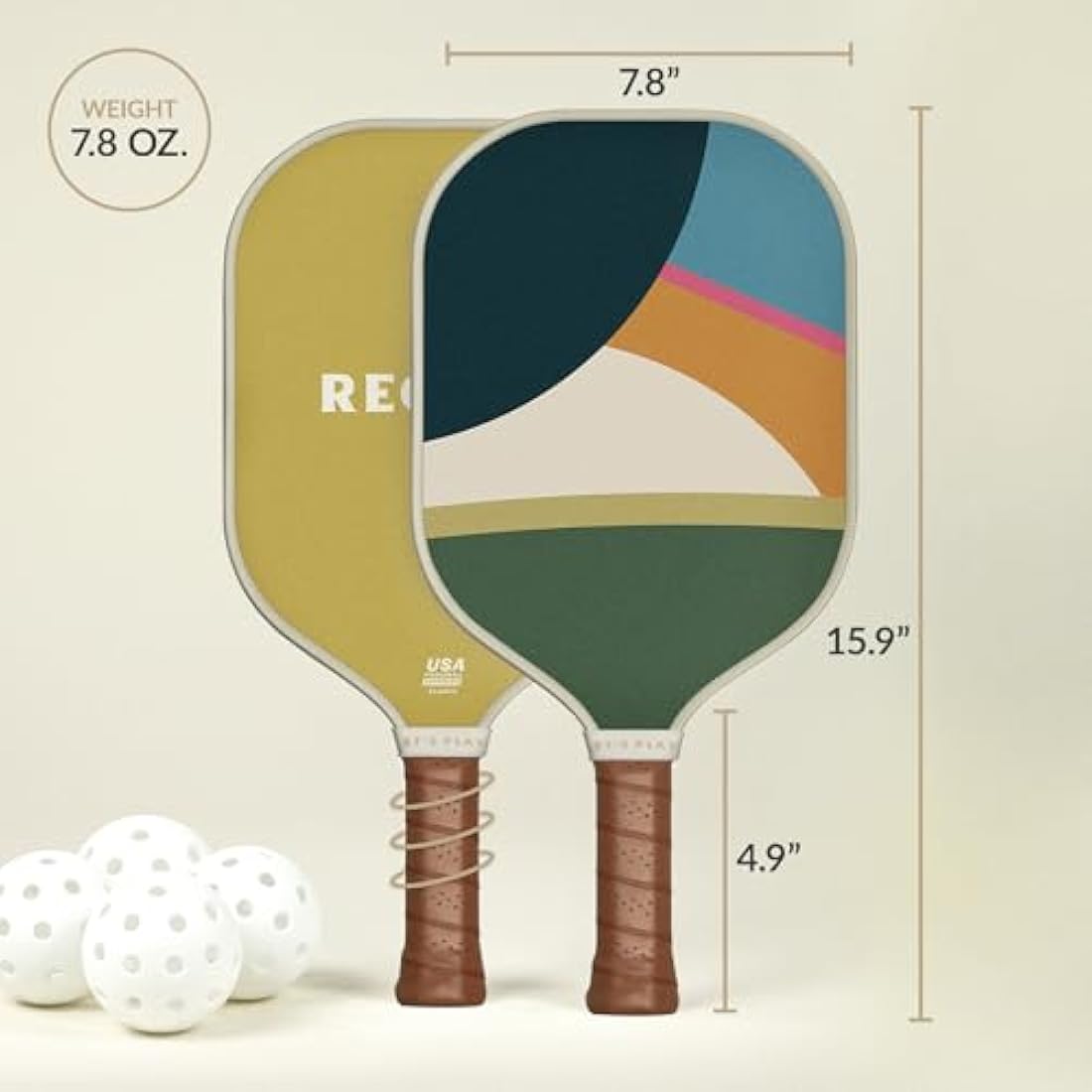 Pickleball Paddle with Cutouts, Strong and Durable Fiberglass Surface, Lightweight, Honeycomb Core and Comfort Grips, Tournament or Leisure Games, USAPA Approved