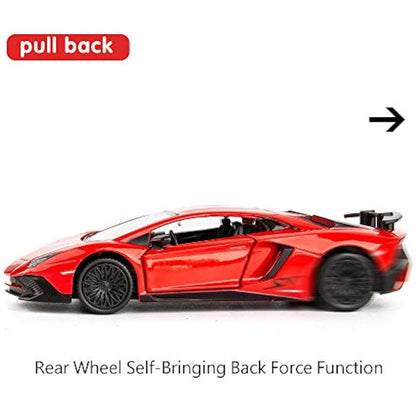 TGRCM-CZ 1/36 Scale Lamborghini Aventador LP770-4 Casting Car Model, Zinc Alloy Toy Pull Back Vehicles Toy Car for Toddlers Kids Boys Girls Gift (Red)