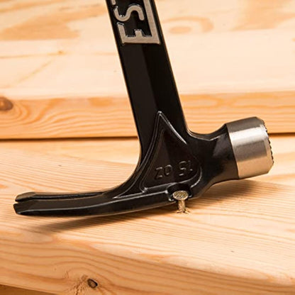 Estwing EB/15SM 15oz Ultra Black Hammer, Milled Face, Shock Reduction Grip
