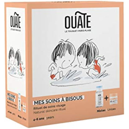 OUATE - Mes Soins à Bisous - Coffret Découverte Soin Visage pour Enfant (Mixte) - 4-6 Ans - 1 Soin Hydratant 30 ml + 1 Nettoyant Visage 150 ml - Formules Vegan - Made in France *#
