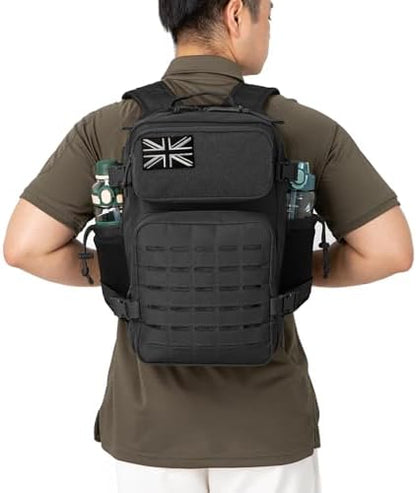 QT&QY Military Tactical Backpacks for Men Army Molle Daypack 25L/35L/45L Lage 3 Day Bug Out Bag Camping Hiking Rucksack with Bottle Holder