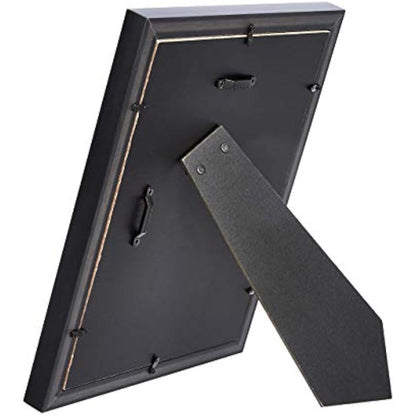 Amazon Basics Rectangular Photo Frame for Tabletop and Wall Display, 2-Pack, Black, 20 cm x 25 cm