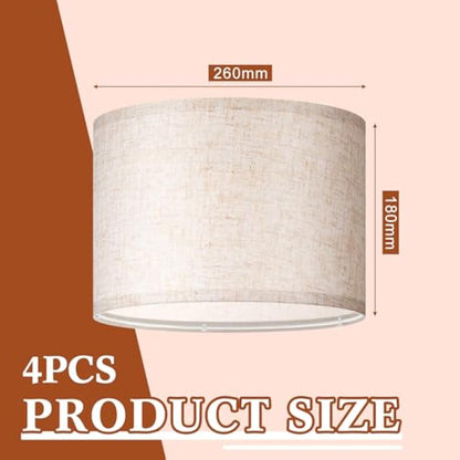 Weewooday 4 Sets Fabric Lampshade with E27 to E14 Adapter Ring Modern Ceiling Pendant Table Drum Light Shade Linen Lamp Shades for Table Bedside Floor Lamp(Taupe,10 Inch)