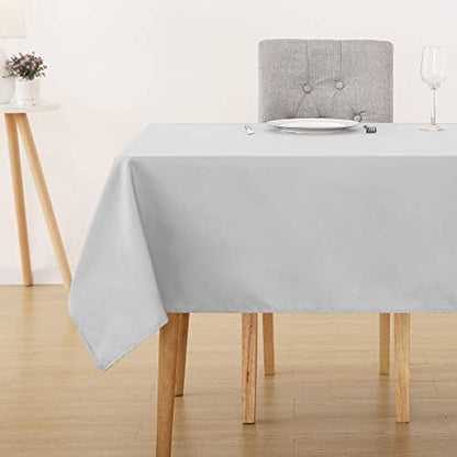 Deconovo Oxford Decorative Water Resistant Wipeable Table Cover Rectangle Tablecloth for Kids Painting 132x178cm(52x70in) Light Grey