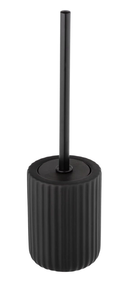WENKO Belluno Black Ceramic Toilet Brush Holder, 11,5 x 42 x 11,5 cm