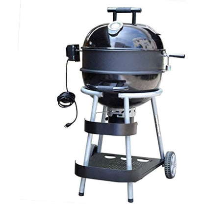 Onlyfire BRK-6025 Enamelled Rotisserie Ring Kit Fits Weber 57CM Charcoal Kettle Grill with Electric Motor for UK fits Most Others 57 CM Kettle BBQ