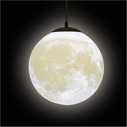 KRUIHAN Moon Ceiling Pendant Light,3D Moon Lampshade Ceiling,Planet Moon Ball Hanging Lamp Restaurant Bar Bedroom Bedside Moon Lamps Night Light Kids