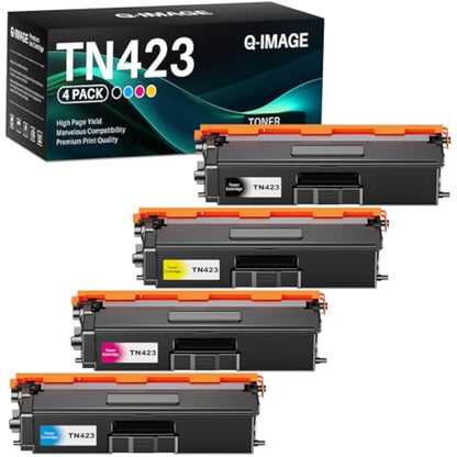 TN423 Toner Cartridge Compatible with Brother TN-423 TN-421 Work for Brother HL-L8260CDW, HL-L8360CDW, DCP-L8410CDW, MFC-L8690CDW, MFC-L8900CDW (Black, Magenta, Cyan, Yellow, 4 Packs)
