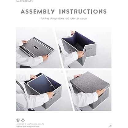 Lesfit Fabric Storage Box with Lid, 20 L