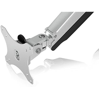 ICY BOX Monitor Mount for 1 Monitor up to 32 Inches (up to 9 kg, VESA 75 x 75/100 x 100), 2 Mounting Options, Swivel and Tilt, Cable Management, Ergonomic, Silver