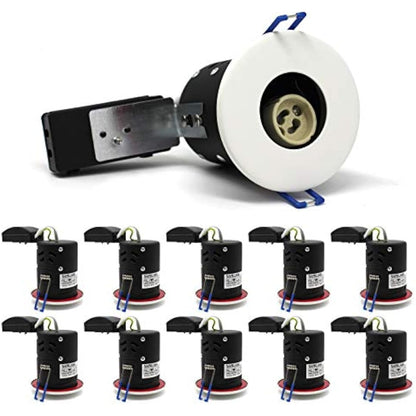 sanlumia 10 X LED Fire Rated Downlight Can GU10 Recessed Ceiling Twist & Lock Interchangeable Downlight IP20 White