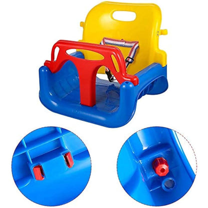 IFOYO 3-in-1 Swing Seat, Adjustable High-Back Secure Baby Swing Seat for Garden and Playgrounds Play, Detachable and Portable Toddler Swing with Safety Harness for Kids 6 months - 8 years (Blue)