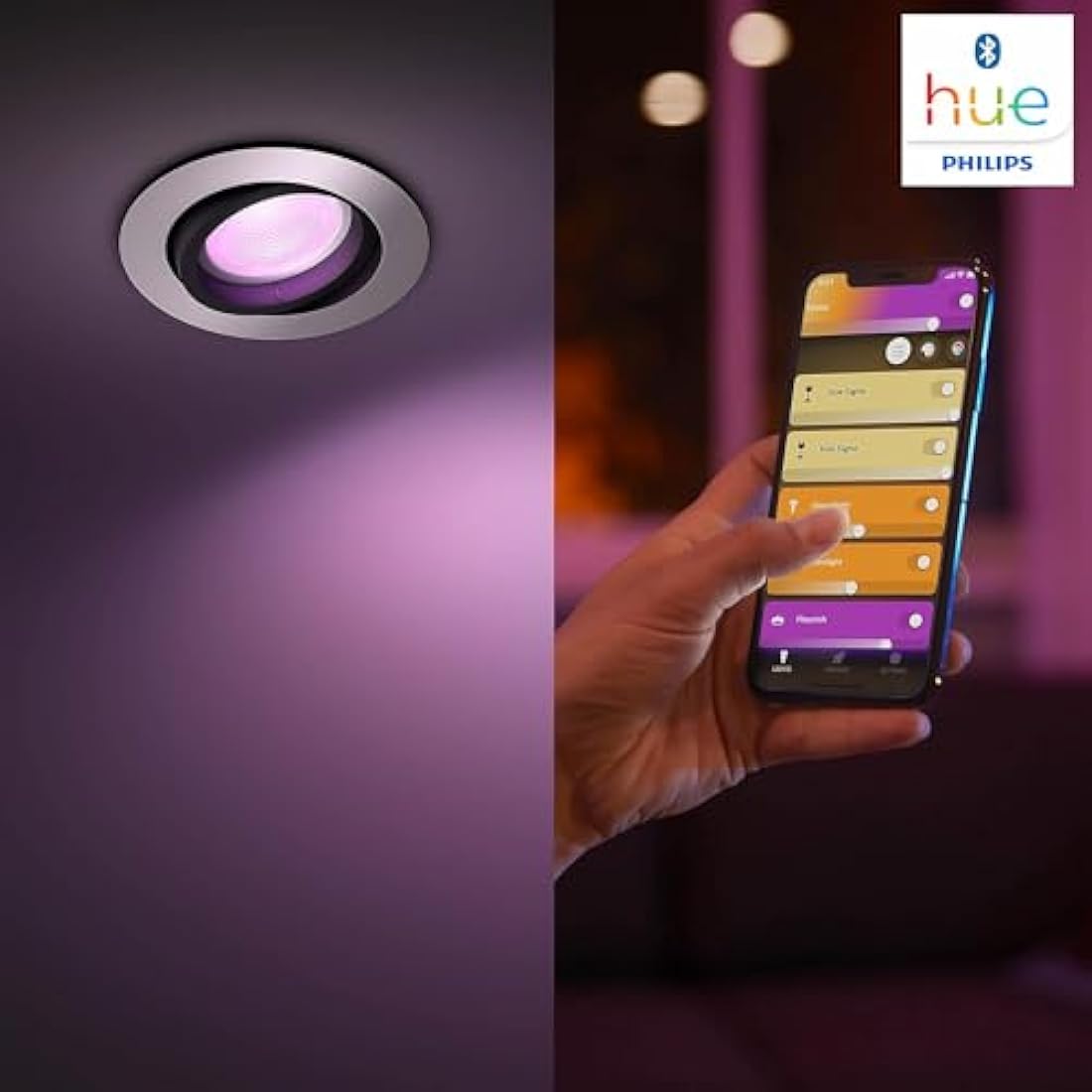 Philips Hue Centura White and Colour Ambiance Smart Ceiling Light [Round - White] with Bluetooth, Works with Alexa, Google Assistant and Apple Homekit