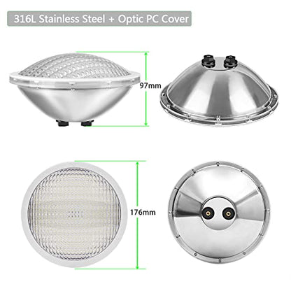 LyLmLe PAR56 Swimming Pool Lights 30W Underwater Lights LED Submersible Waterproof IP68 12V DC/AC,6000K Cold White