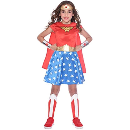 Amscan 9906083 - Kids Official Warner Bros. DC Comics Wonder Woman Classic Fancy Dress Costume Age: 6-8 Yrs