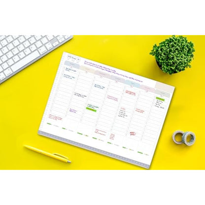 Weekly Planner Pad – To Do List Notepad Organiser – Day Planner with Sticky Notes, Desk Planner for Meal, Menu, Appointments, Schedule, Productivity and Habit Tracker – 40 Thick Sheets, 30x40cm