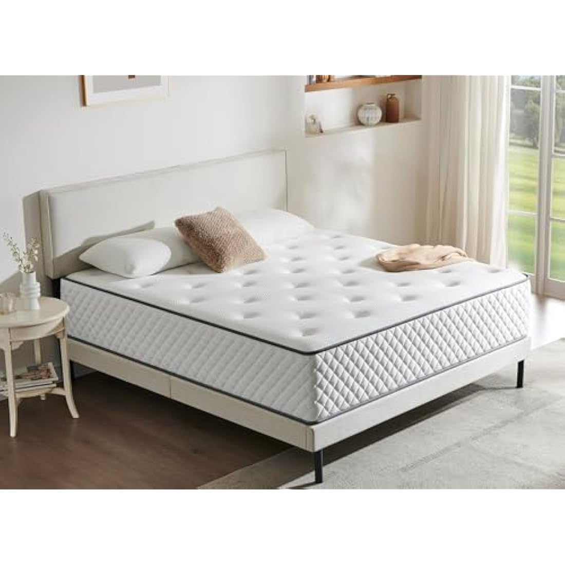 Sleremind Small Double Mattress | 7-Zone Hybrid Pocket Spring Medium-Firm Bed Mattress | Pressure Relief Technology & Cooling Gel Memory Foam(120×190×25cm)
