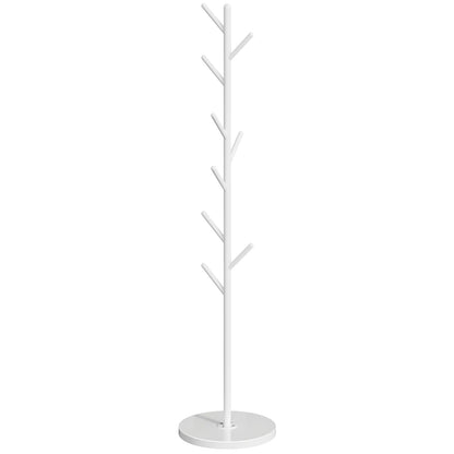 HOOBRO Coat Stand with 9 Hooks, Heavy Duty Freestanding Coat Rack, Hall Tree with Thickened Base, Corner Hanger Stand for Bedroom, Entryway