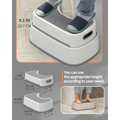 MR.SIGA Toilet Stool Squat Adult, Bathroom Stool Heavy Duty, Anti Slip Toilet Step for Bathroom, Toddler Step for Kids