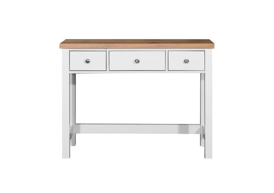 TAD TIMBER ART DESIGN UK Astbury 3 Drawer Dressing Table Vanity Makeup Desk White and Oak