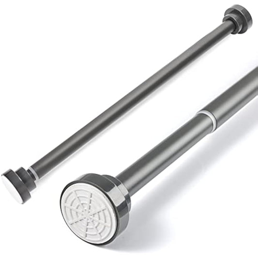 Stainless Steel Extendable Shower Curtain Pole 60-100cm Tension Rods for Curtains Telescopic Curtain Poles No Drilling Adjustable Shower Curtain Rail for Kitchen Closet Bathroom Window, Dark Grey