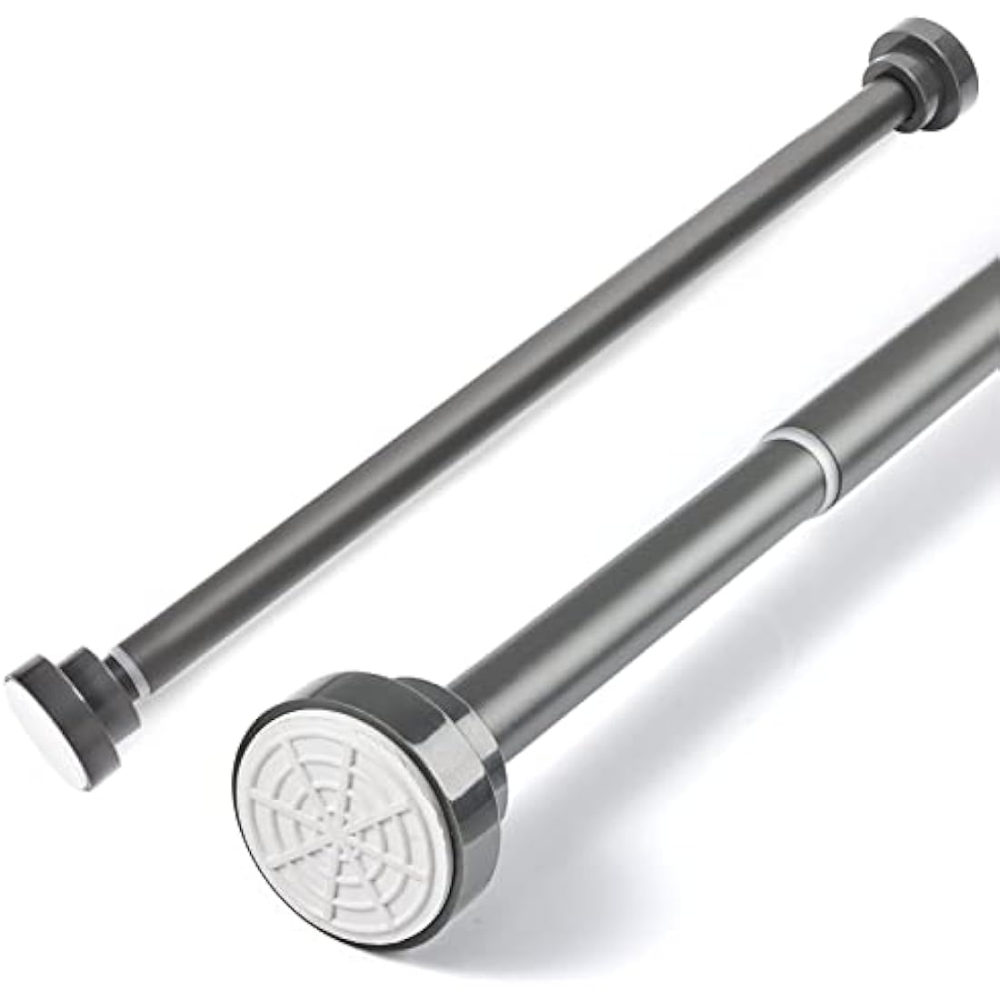 Stainless Steel Extendable Shower Curtain Pole 105-175cm Tension Rods for Curtain Telescopic Curtain Poles No Drilling Adjustable Shower Curtain Rail for Kitchen Closet Bathroom Window, Dark Grey
