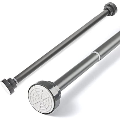 Stainless Steel Extendable Shower Curtain Pole 105-175cm Tension Rods for Curtain Telescopic Curtain Poles No Drilling Adjustable Shower Curtain Rail for Kitchen Closet Bathroom Window, Dark Grey