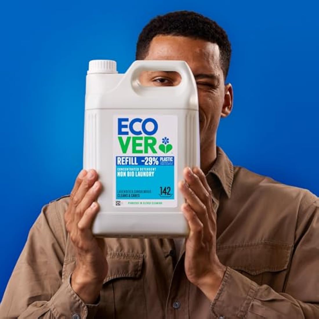 Ecover Zero Non-Bio Laundry Detergent Refill, For Sensitive Skin, Baby Laundry Washing Liquid, 142 Washes, 5L