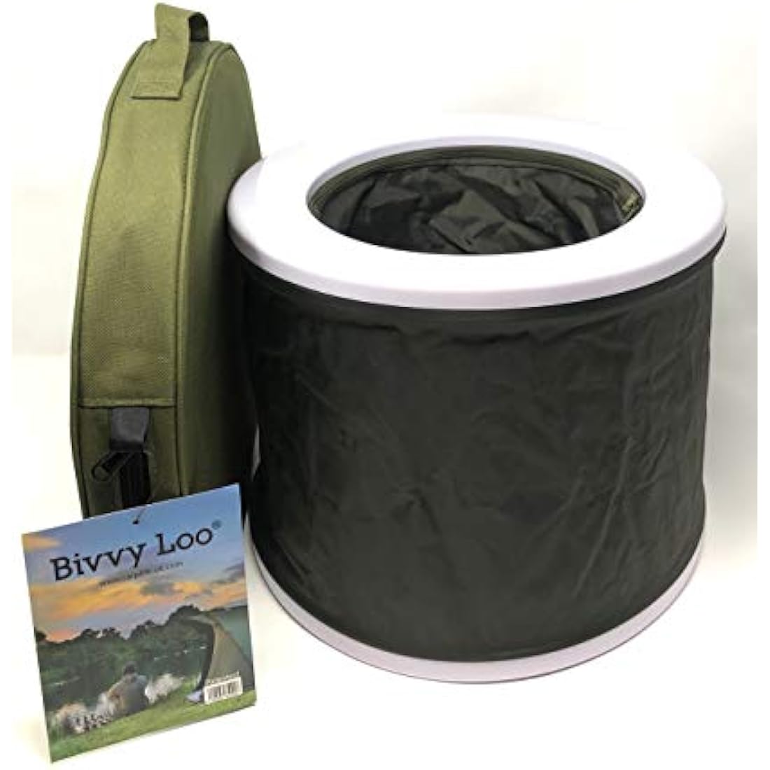 Bivvy Loo Camping Toilet - Portable, Folds Away Flat - Supports Over 150kg (Green)