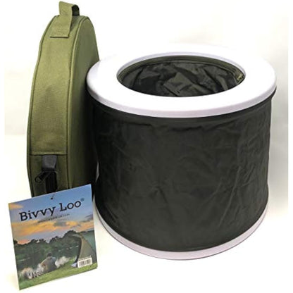 Bivvy Loo Camping Toilet - Portable, Folds Away Flat - Supports Over 150kg (Green)