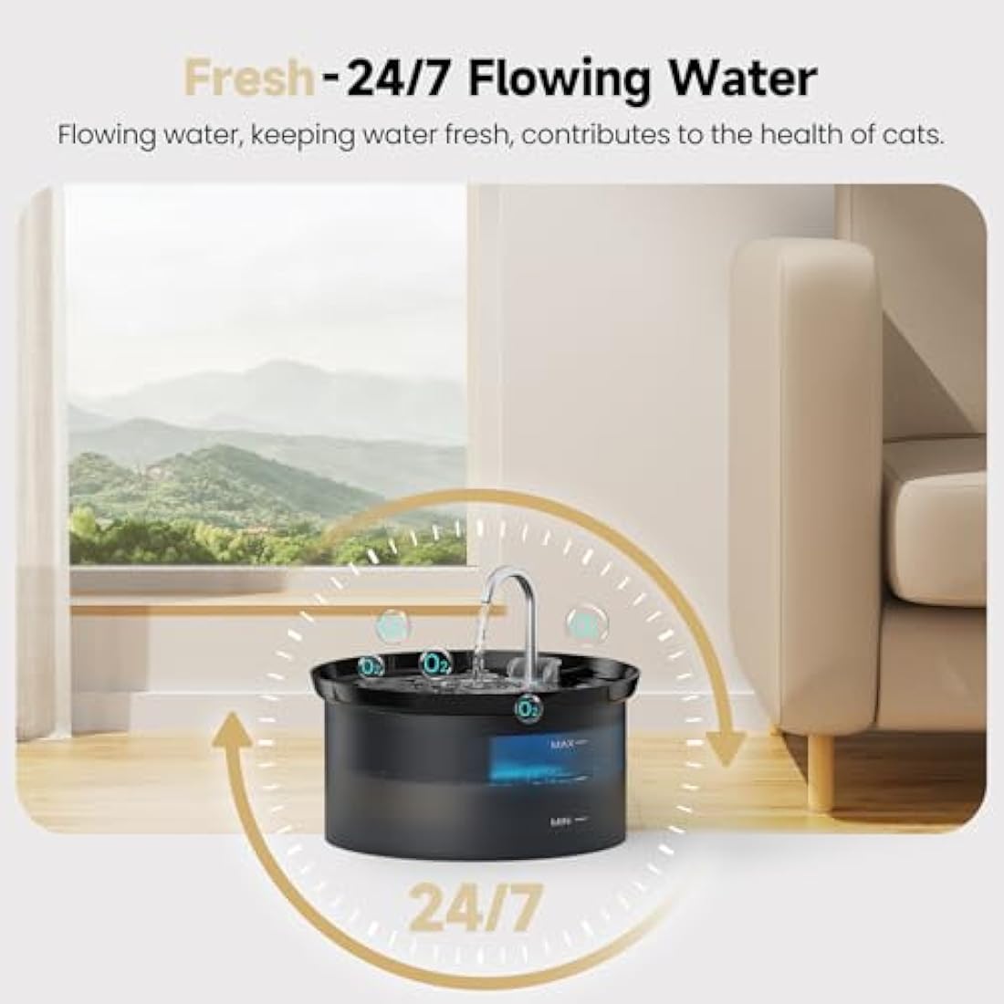 Cat Water Fountain +6filters + 6 Sponges H4-pro