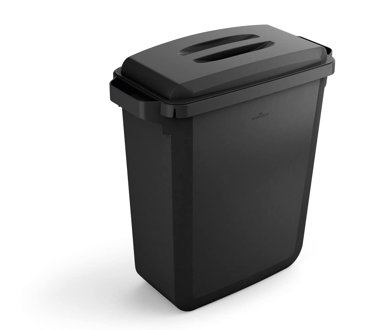 Durable DURABIN Lid Eco Black for 60 Litre Waste Bin - Blue Angel Certified - Made from Recycled Plastic - Includes Gripping Handle for Easy Use