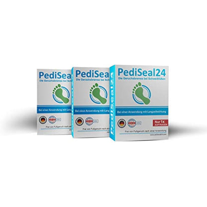 PediSeal24 Foot Cream Deodorant - 1 x 10 ml jar with long-term effect against foot odor, includes disposable hygiene socks